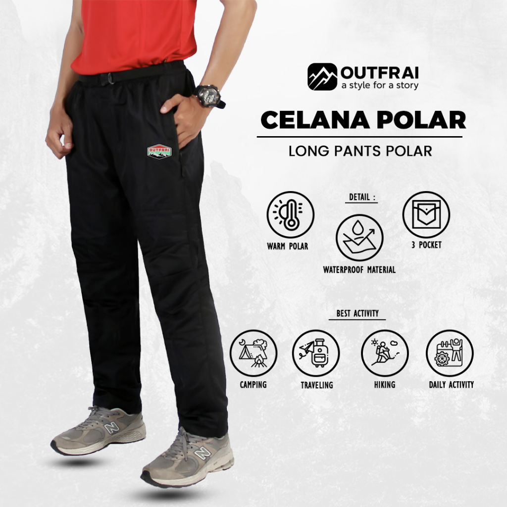 Celana Gunung Celana Polar Outdoor Pria Wanita Celana Summit Inner Polar Hangat Outfrai