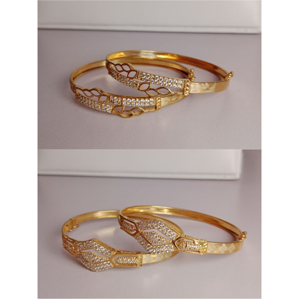 Gelang Bangle Dewasa Perak Asli 925/Lapis Emas/Gelang Dewasa