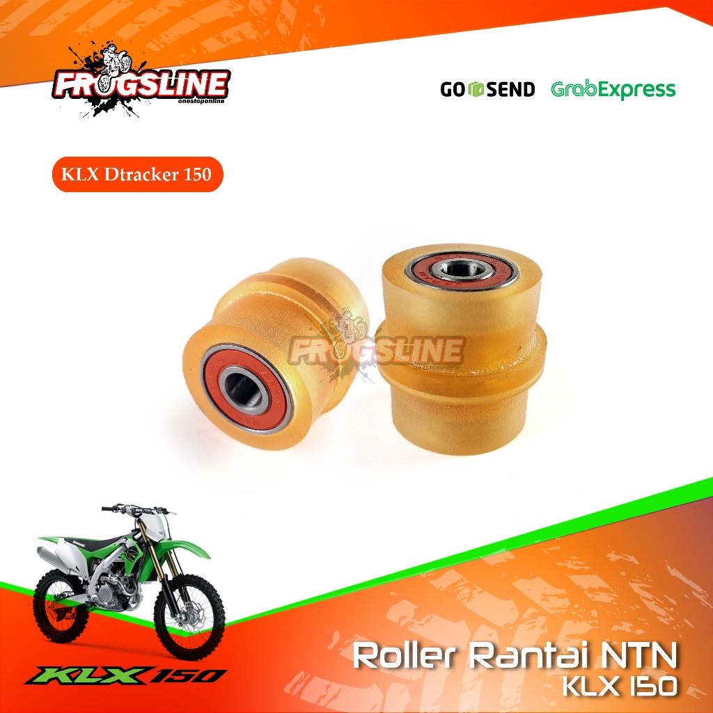 Roller rantai klx 150 dtracker - Bantalan rantai klx 150 karet PU kuning - Roller rantai depan klx D
