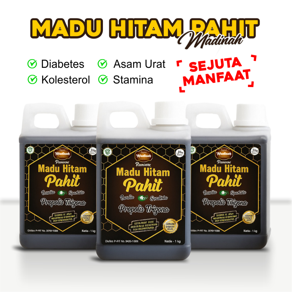 

MADU HITAM PAHIT PLUS PROPOLIS TRIGONA MADINAH ORIGINAL