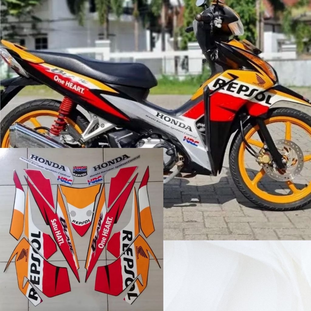 Stiker Striping Lis Body Motor Blade 2012 Repsol