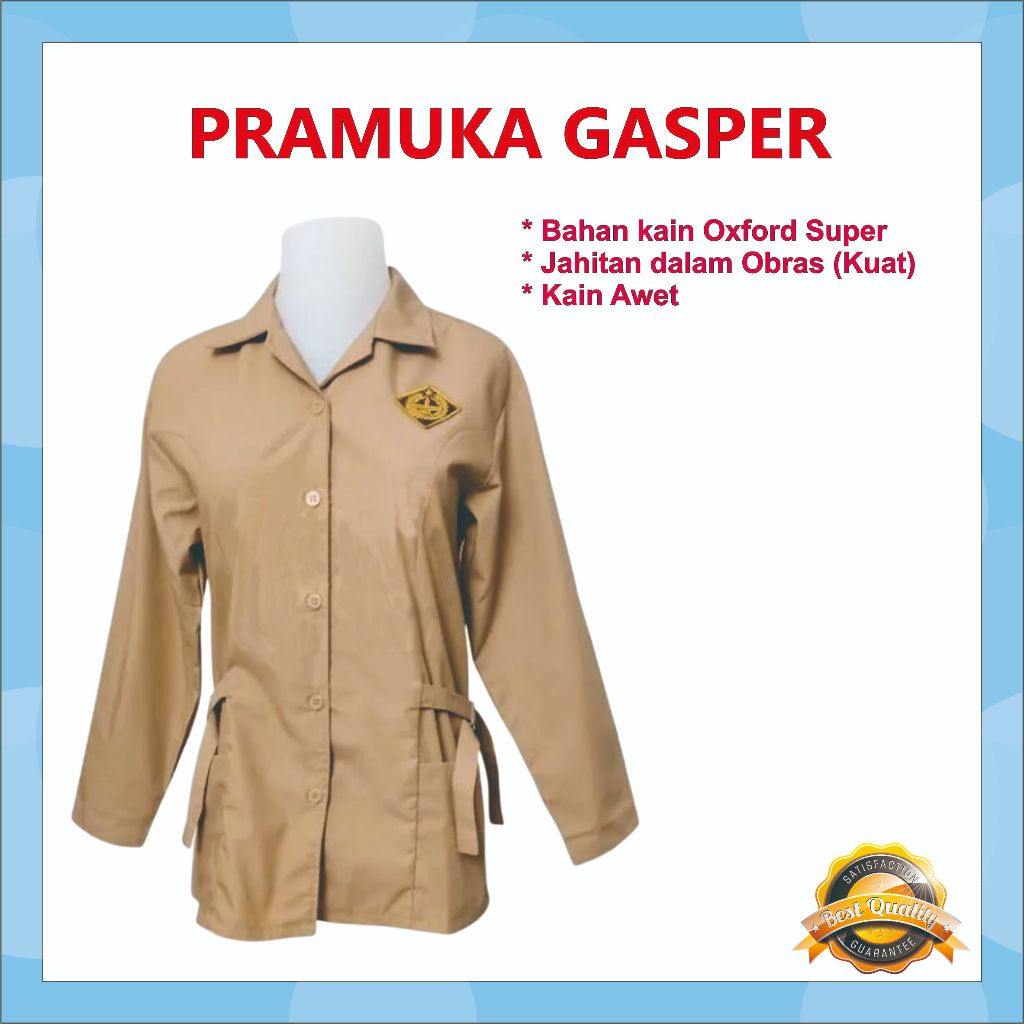 BAJU GURU PRAMUKA | BAJU PRAMUKA GURU PEMBINA WANITA WARNA COKSU BAHAN OXFORD