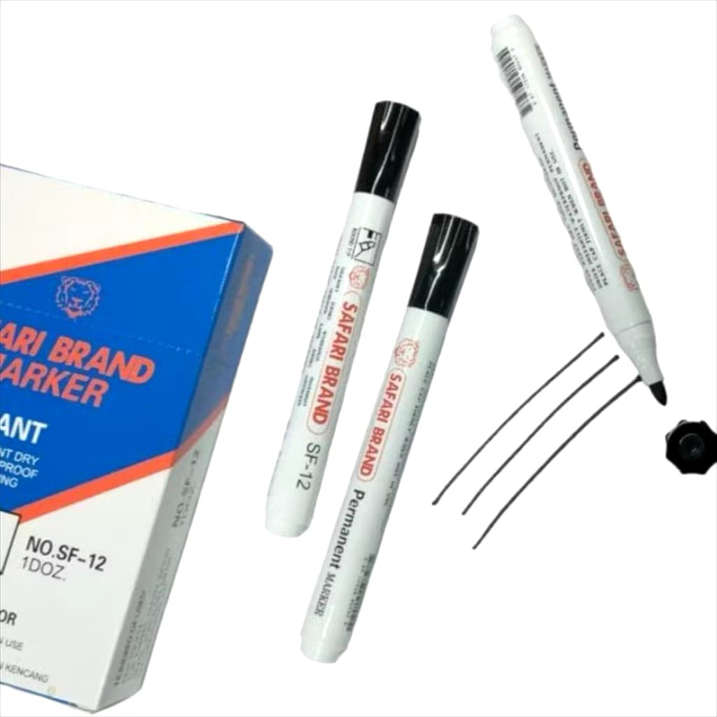 

Temukan (SF12-SATUAN) SPIDOL PERMANEN PERMANENT MARKER INSTAN DRY WATERPROOF WRITING SAFARI BRAND seharga
