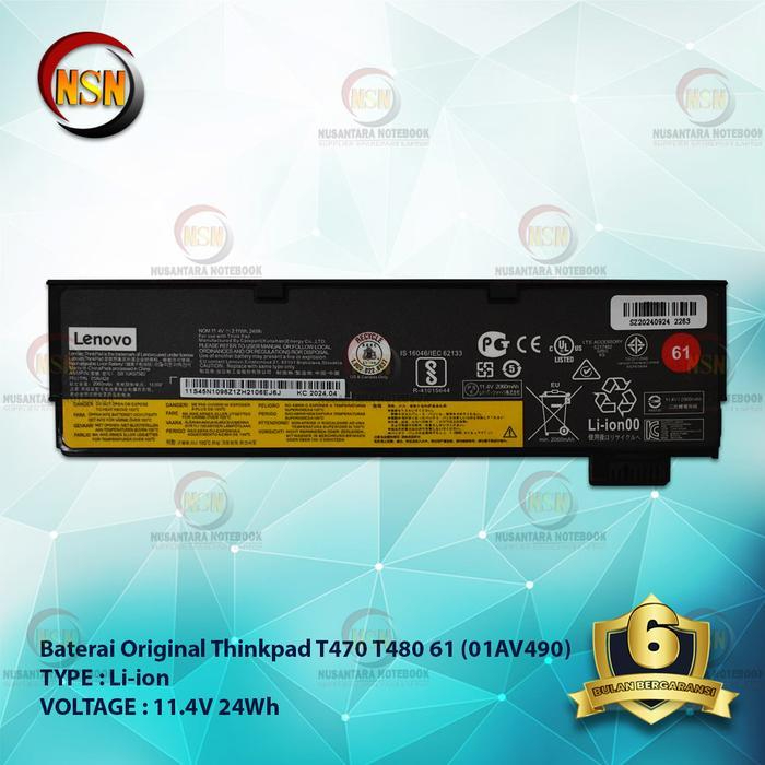 BateraiLenovo Thinkpad T470 T480 61 (ORIGINAL)