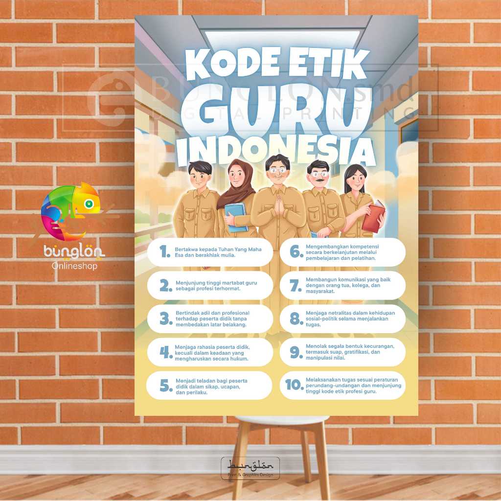 

Poster 10 Kode Etik Guru Indonesia Keren
