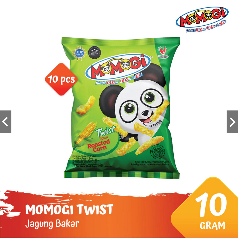

MOMOGI TWIST 10 GR JAGUNG BAKAR ISI 10 PCS