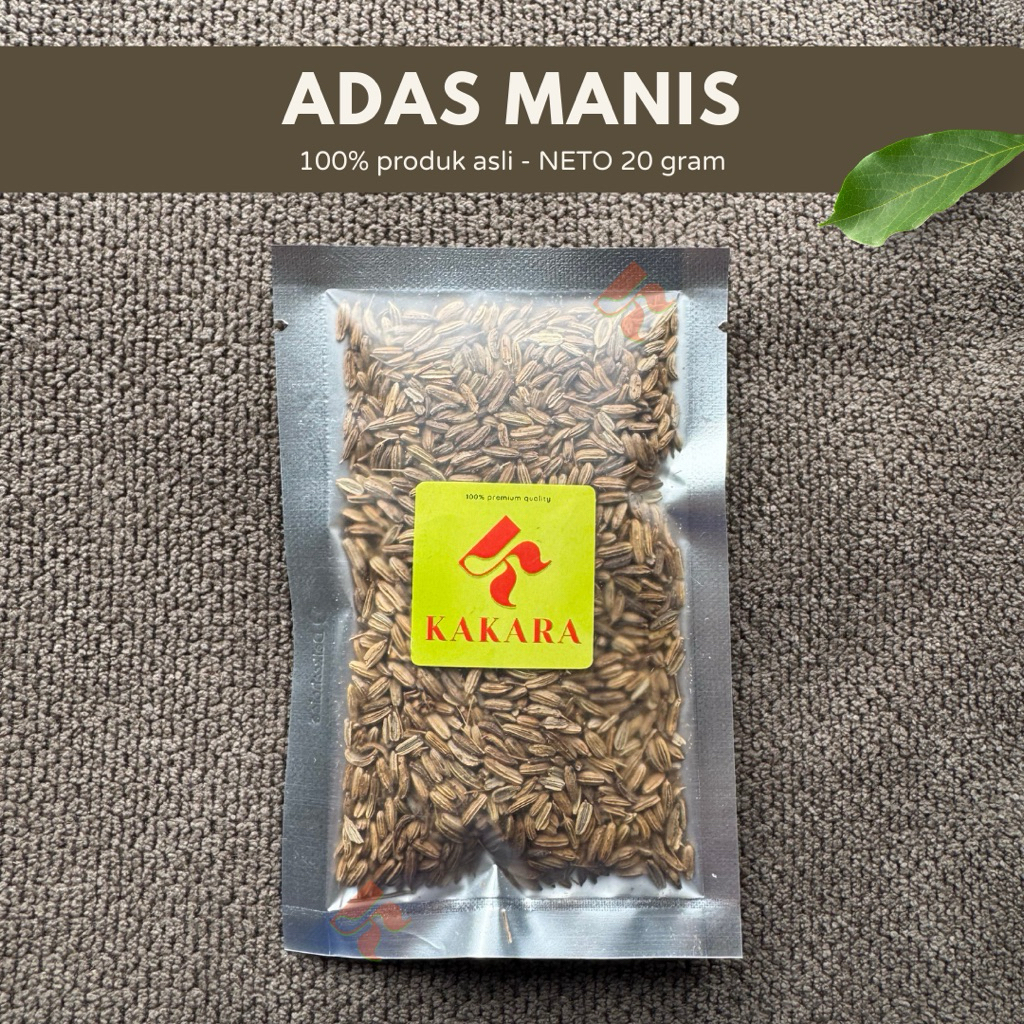 

KAKARA - Adas Manis / Fennel Seeds 20 gram bumbu dapur bumbu masak kemasan kecil