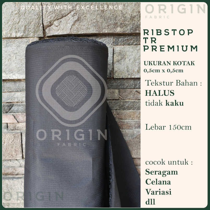 Ribstop kain kotak TR Ripstock Ribstock premium tactical untuk celana cargo seragam