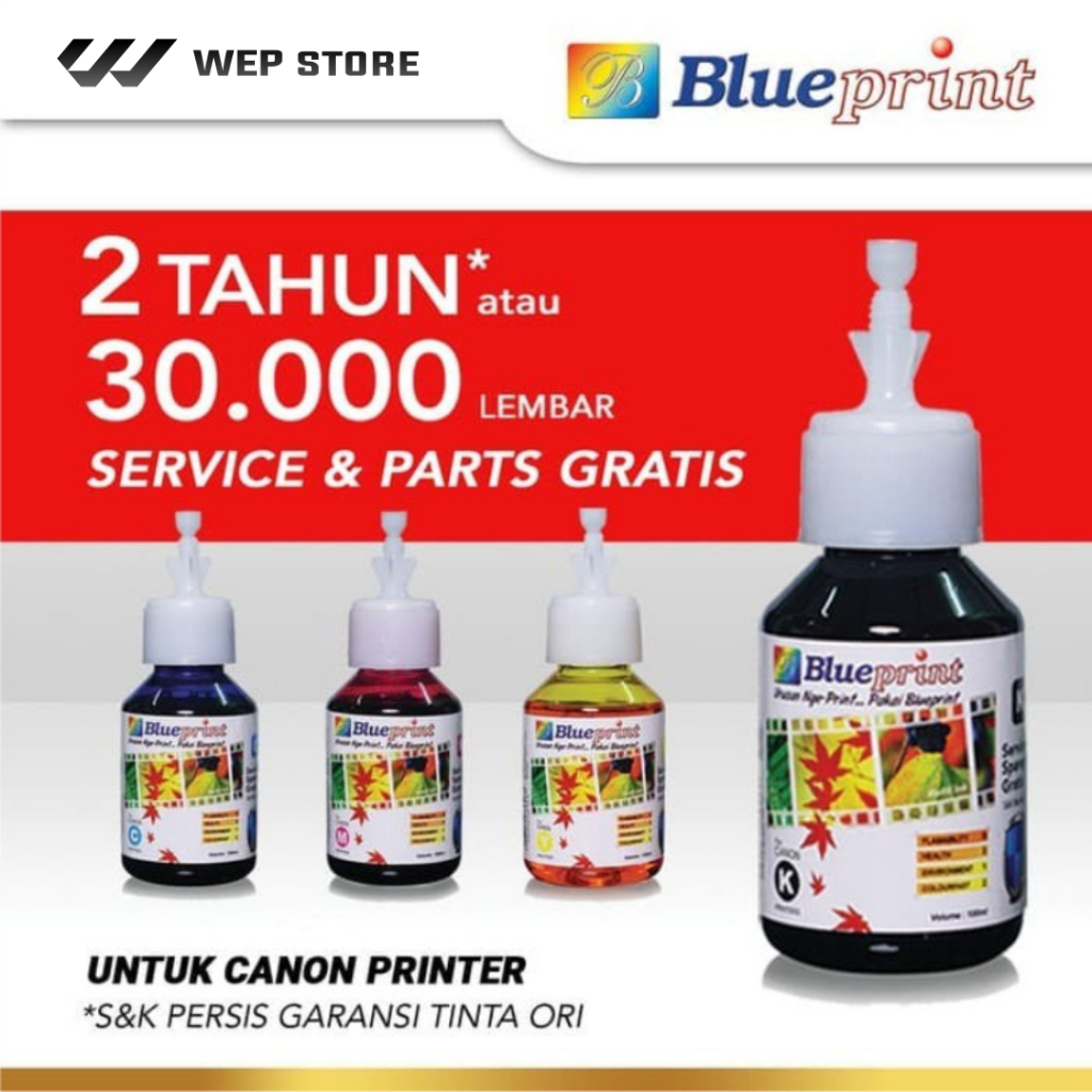 Tinta Canon 100ml Blueprint Tinta Refill Tinta Printer Canon IP 2770 MP 287 G1000 dll Tinta Blueprin