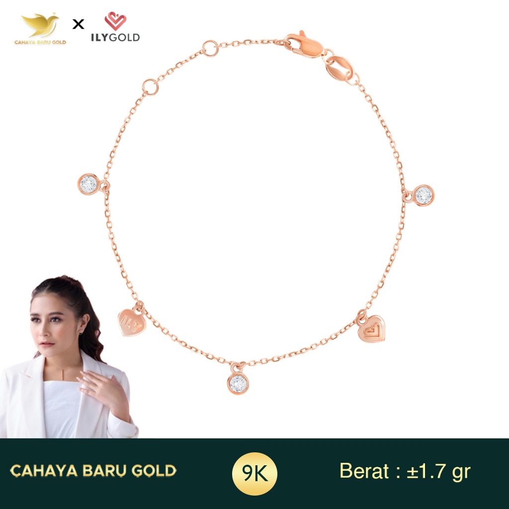 Ily Gold Gelang Emas Lovestruck Gold 9K Cahaya Baru Gold