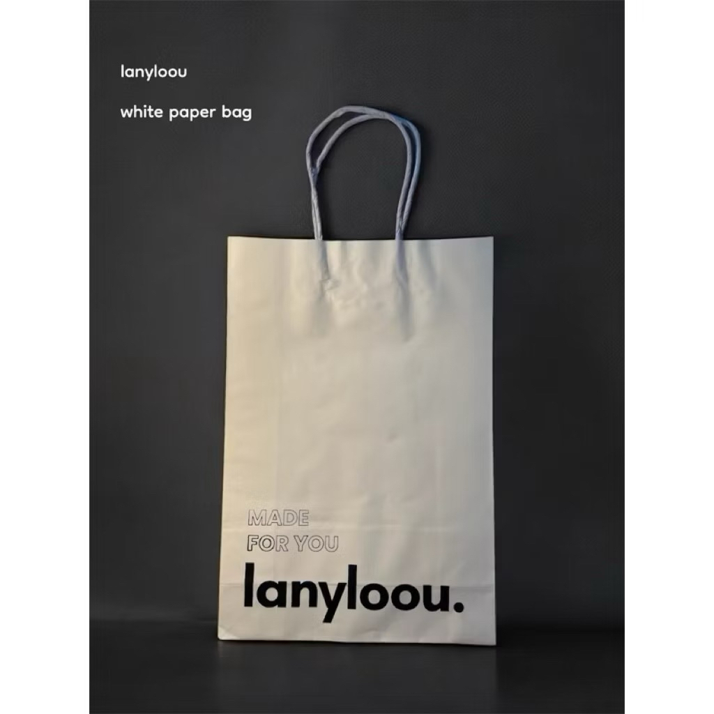 

paper bag, gift card lanyloou - white / tas kemasan / kartu ucapan