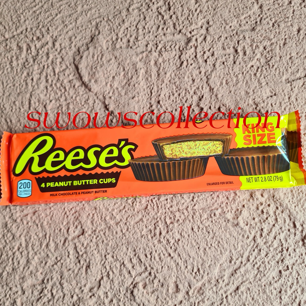 

REESE REESES REESE'S 4 PEANUT BUTTER CUPS MILK CHOCOLATE PEANUT BUTTER COKLAT COKELAT SUSU SELAI KACANG KING SIZE