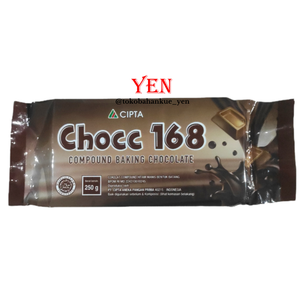 

Chocc168 Dark Chocolate Compound / DCC / Coklat Batang / Dark Cooking Chocolate / Coklat Leleh 250gr