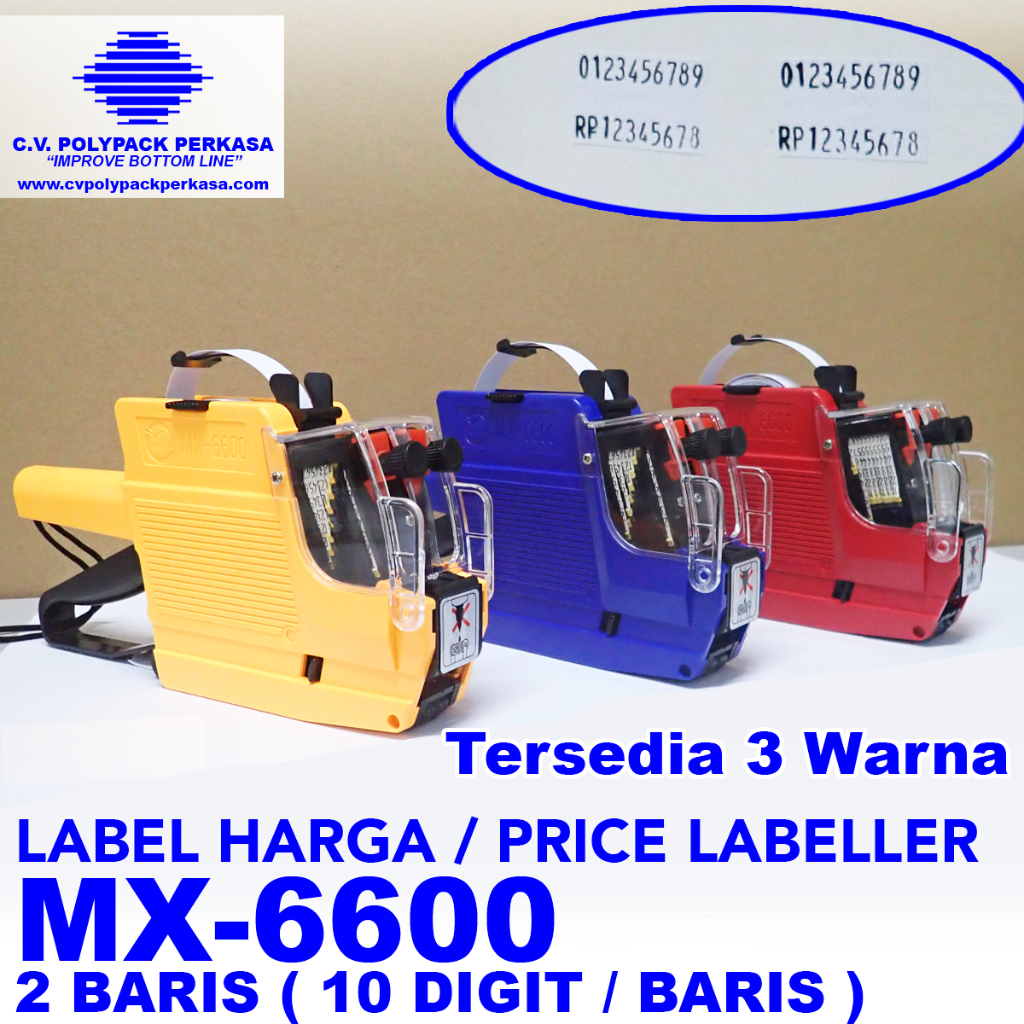 

Alat Label Harga 10 Digit 2 Baris Price Labeller MX-6600