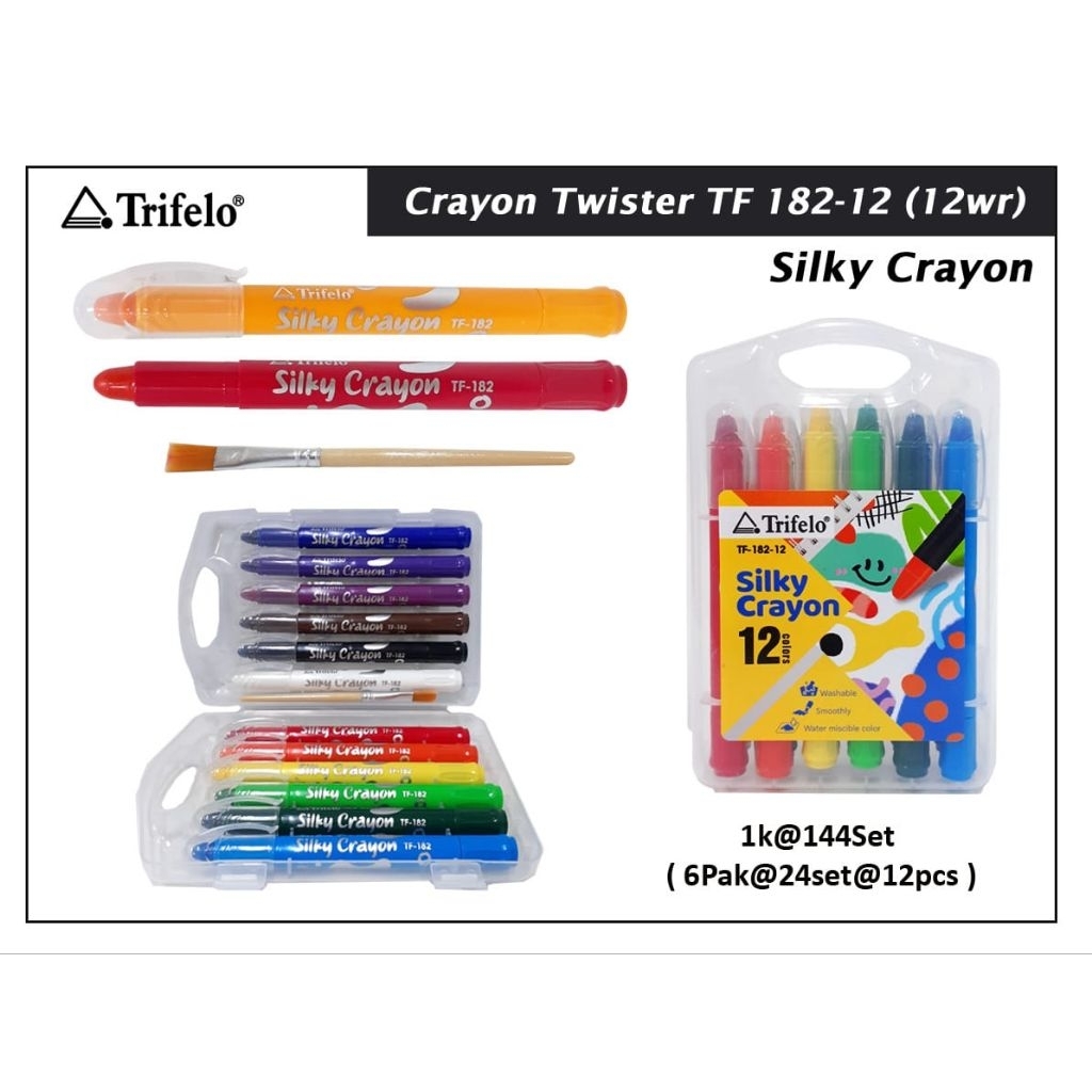 

Silky Crayon/ Crayon Twister Silky Trifelo TF-182-12 12warna