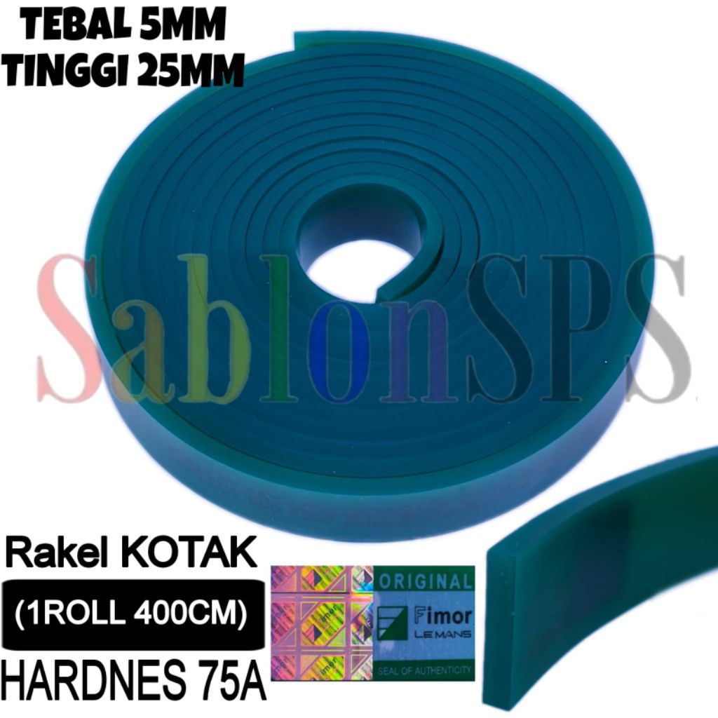 

KARET RAKEL SABLON FIMOR HIJAU KOTAK 5MMX25MM 1 ROLL
