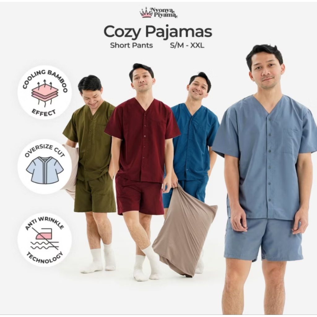 Nyonya Piyama Set Celana Pendek Pria