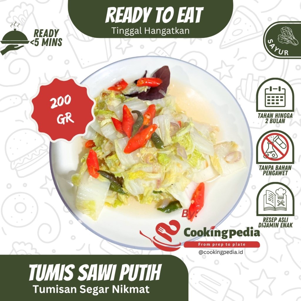 

[Cookingpedia] Tumis Sawi Putih I Masakan Siap Santap I Homemade I Higienis I Tanpa Pengawet I Ready to Eat