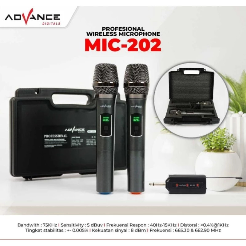 Microphone Advance MIC 202 / MIC-202  Wireless Double