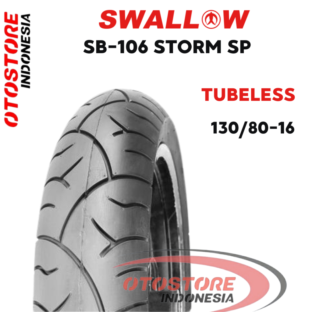 Ban Luar Motor Swallow SB-106 R STORM SP 130/80-16 RING 16  Tubeless  ban motor