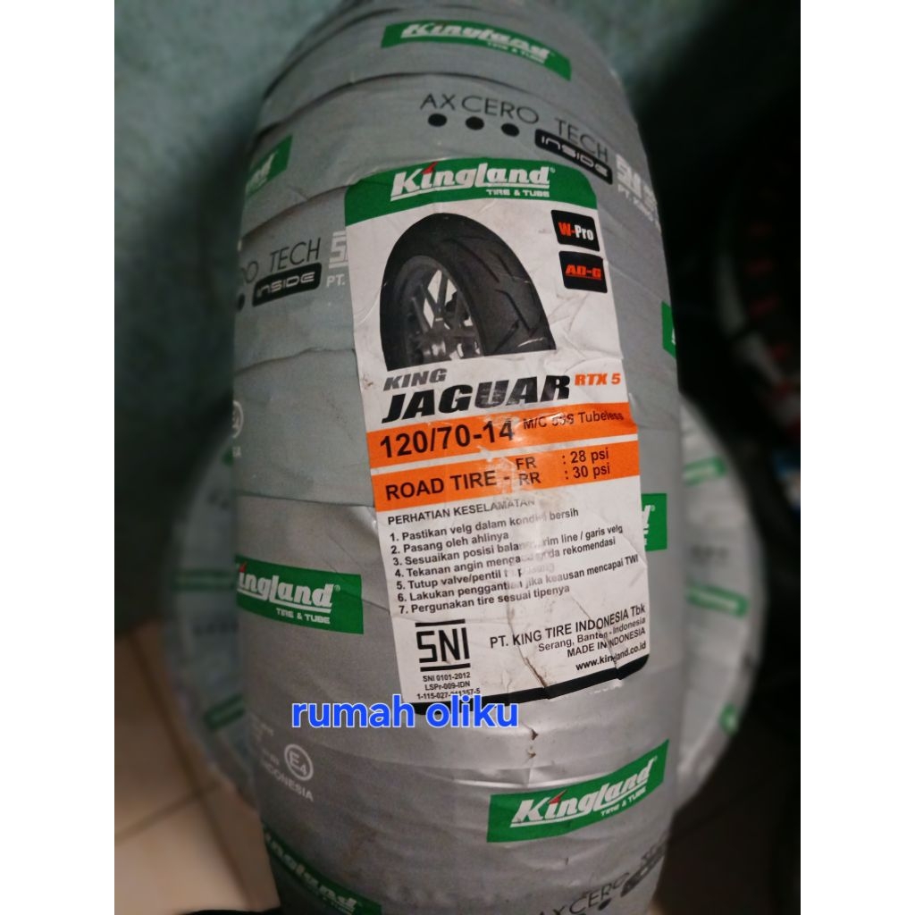 Ban Tubeless Kingland RTX-5 Jaguar 120/70-14