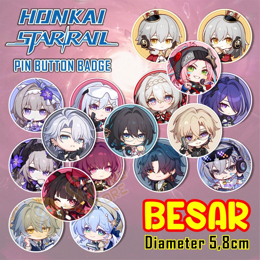 Pin Honkai Star Rail / Pin Bros Peniti Herta Acheron Aventurine Phainon HSR hoyoverse Button Badge
