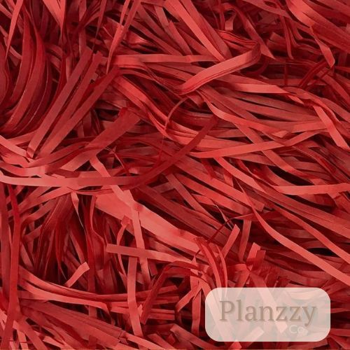 

Planzzy Shredded Paper Kertas Serut Warna Merah untuk hampers giftbox dan kado