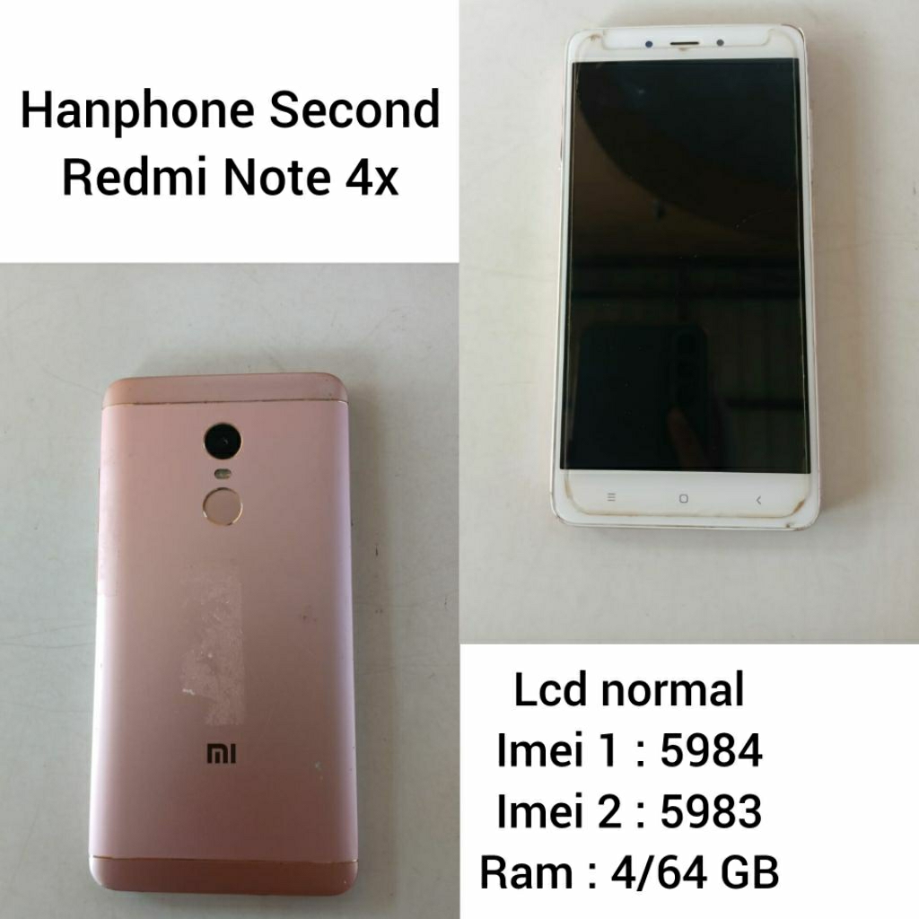 HANDPHONE SECOND REDMI NOTE 4X (HARAP MEMBACA DESKRIPSI TERLEBIH DAHULU)
