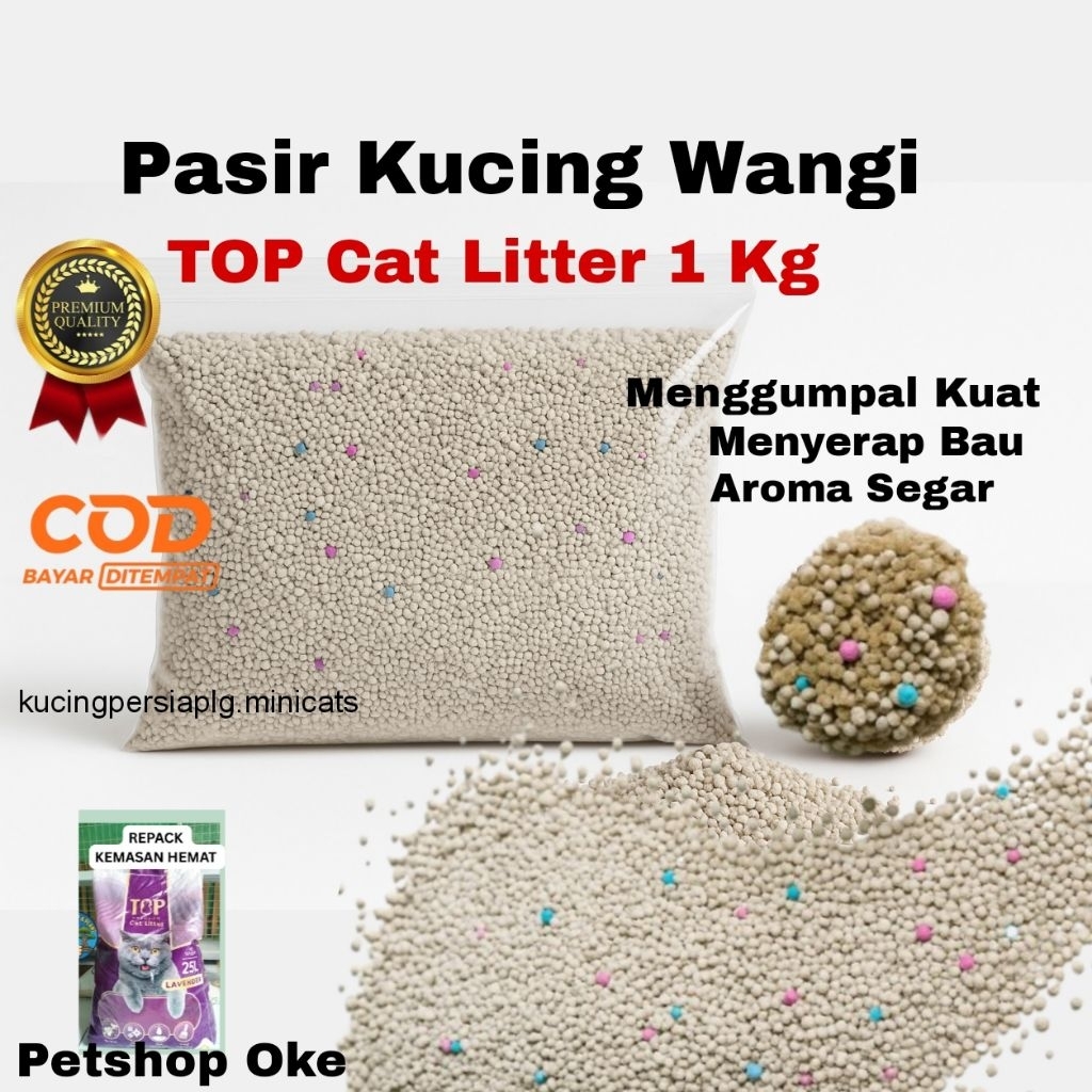 Pasir Kucing  1kg -pasir Gumpal|Pasir Kucing Wangi Kucing-pasir kucing persia-pasir kucing wangi