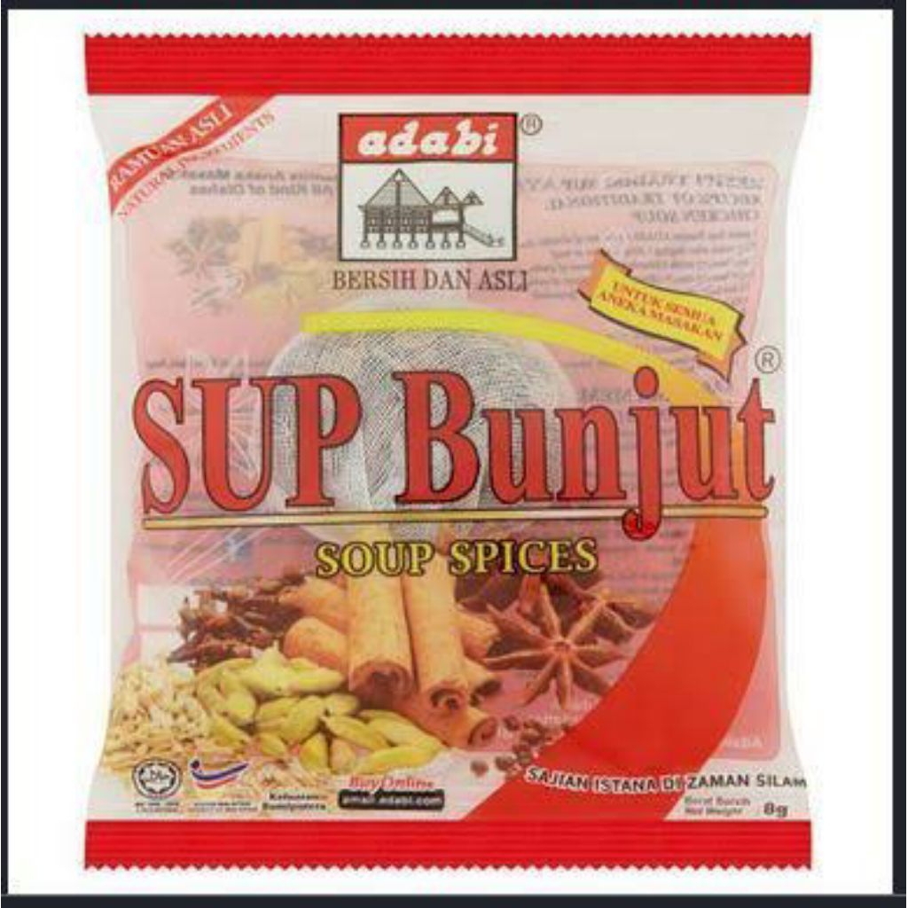 

Adabi Bumbu Sup Bunjut / Buntut (Bumbu kering Instant)