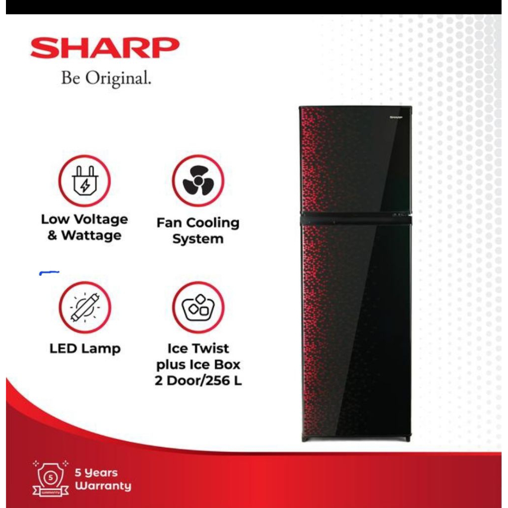 KULKAS SHARP 2 PINTU SJ316MG SJ 316 MG GR GB GARANSI RESMI
