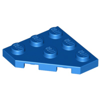 Lego 2450 Wedge, Plate 3 x 3 Cut Corner blue