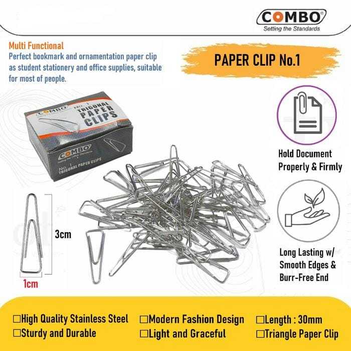 

Penjepit Kertas / Paper Clip Kecil / Klip Kecil / Trigonal Paper Clip No 1 Combo