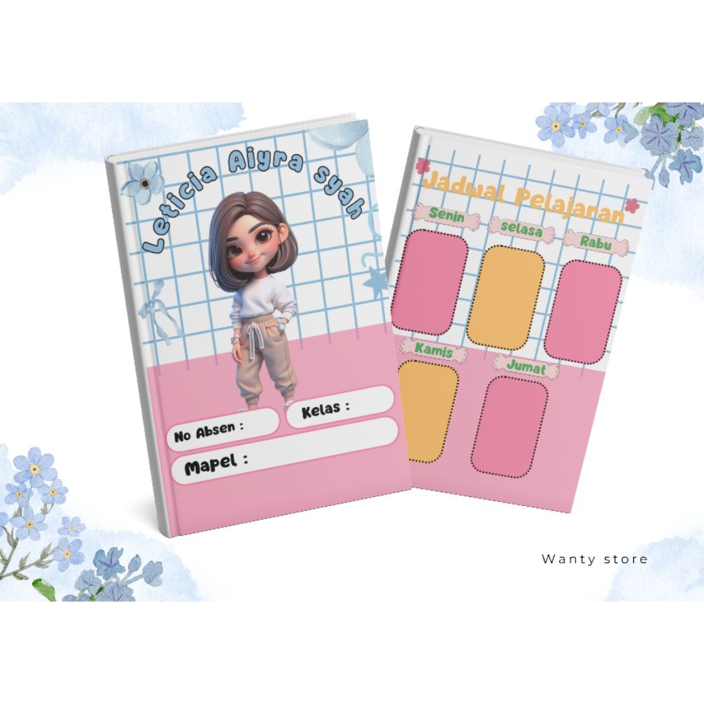 

BUKU TULIS CUSTOM ANIMASI CEWEK 38 Lembar,Buku tulis anak,buku tulis custom