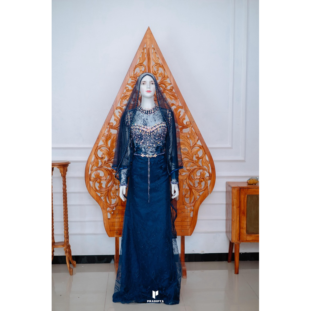GAUN PENGANTIN SLIM DRESS NAVY