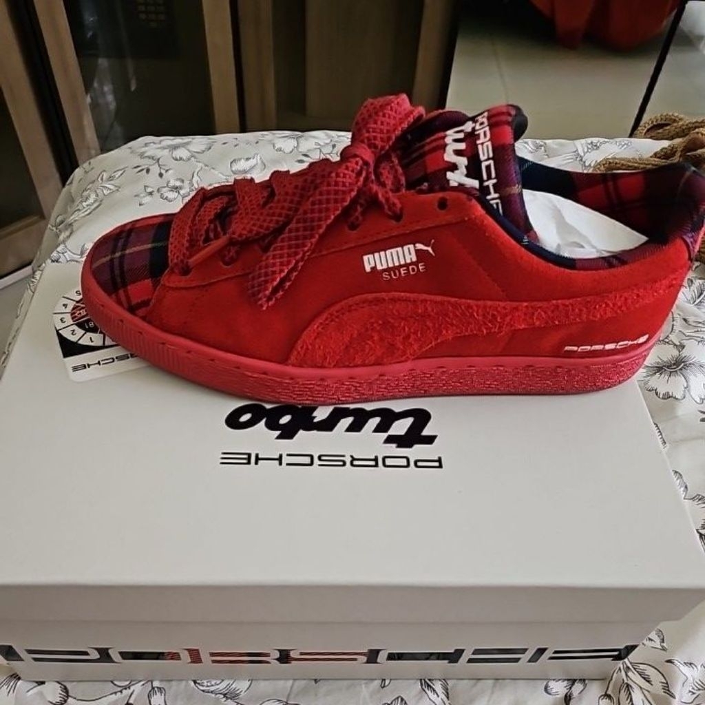 sepatu PUMA Suede classic Tartan Red