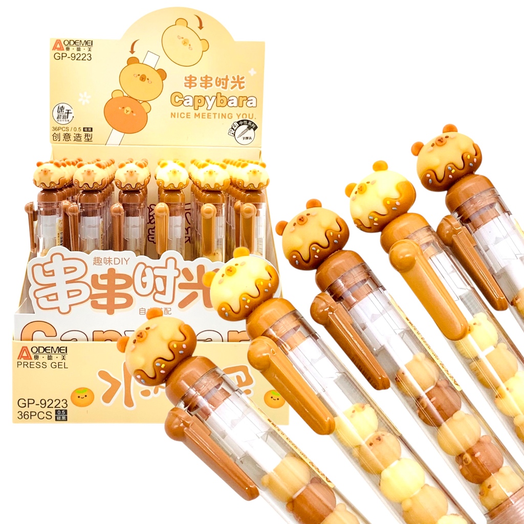 

(2PCS) PULPEN GEL JENGA GP-9223 CAPYBARA / GEL PEN / PENA KEPALA + SATE AODEMEI