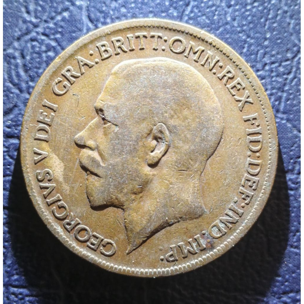 Koleksi koin United kingdom 1 Penny George V Tahun 1922