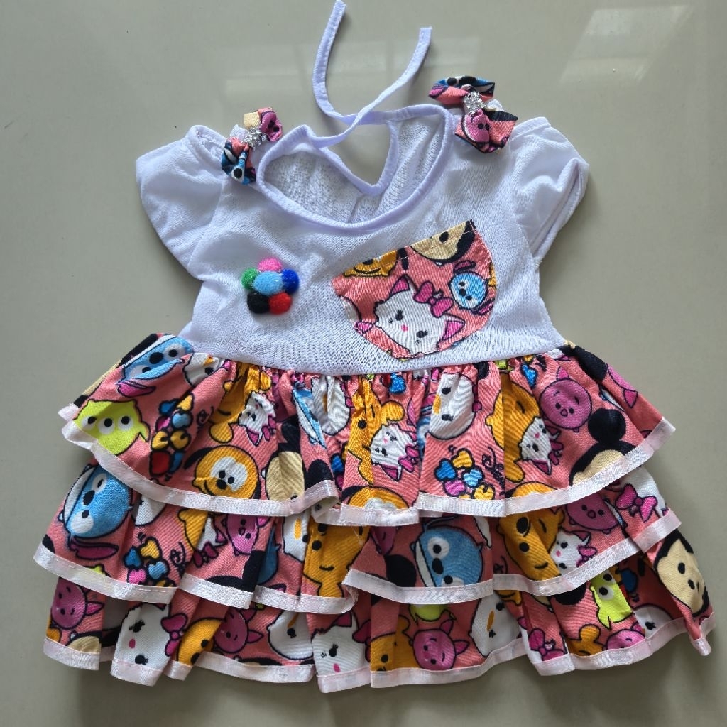 Dress baju rok celana rempel boneka anak bayi perempuan cewek kancing