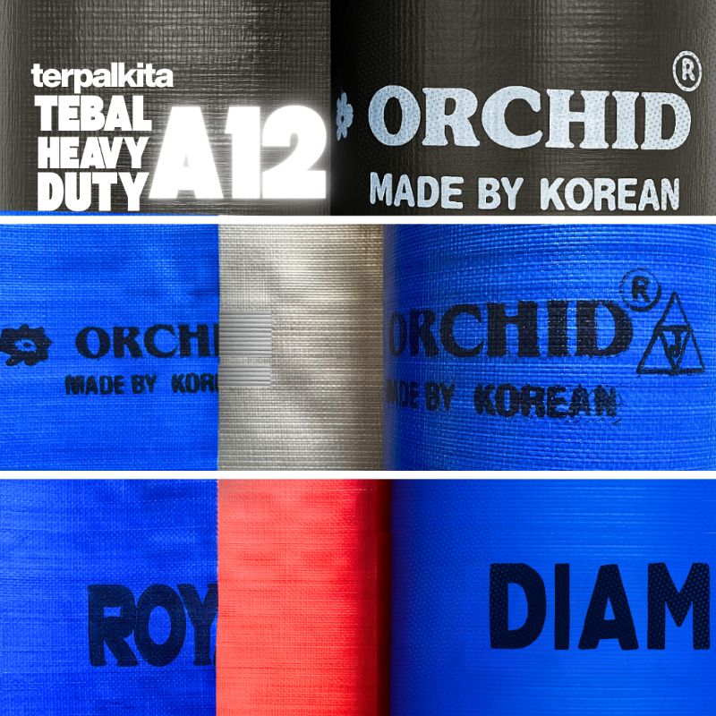 Terpal 4x6 Tebal & 6x8 Tebal A12 Plastik Korea Anti Air & Panas Royal Diamond