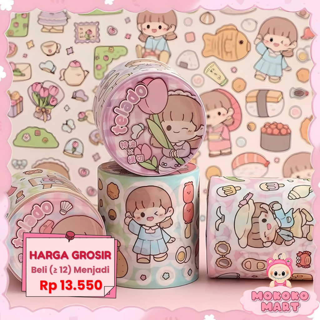 

MM Washitape Roll 3M Dodogirl Summer Life Sudah Cutting DIY Jurnal Stiker Roll Dekoratif Cute TLD133