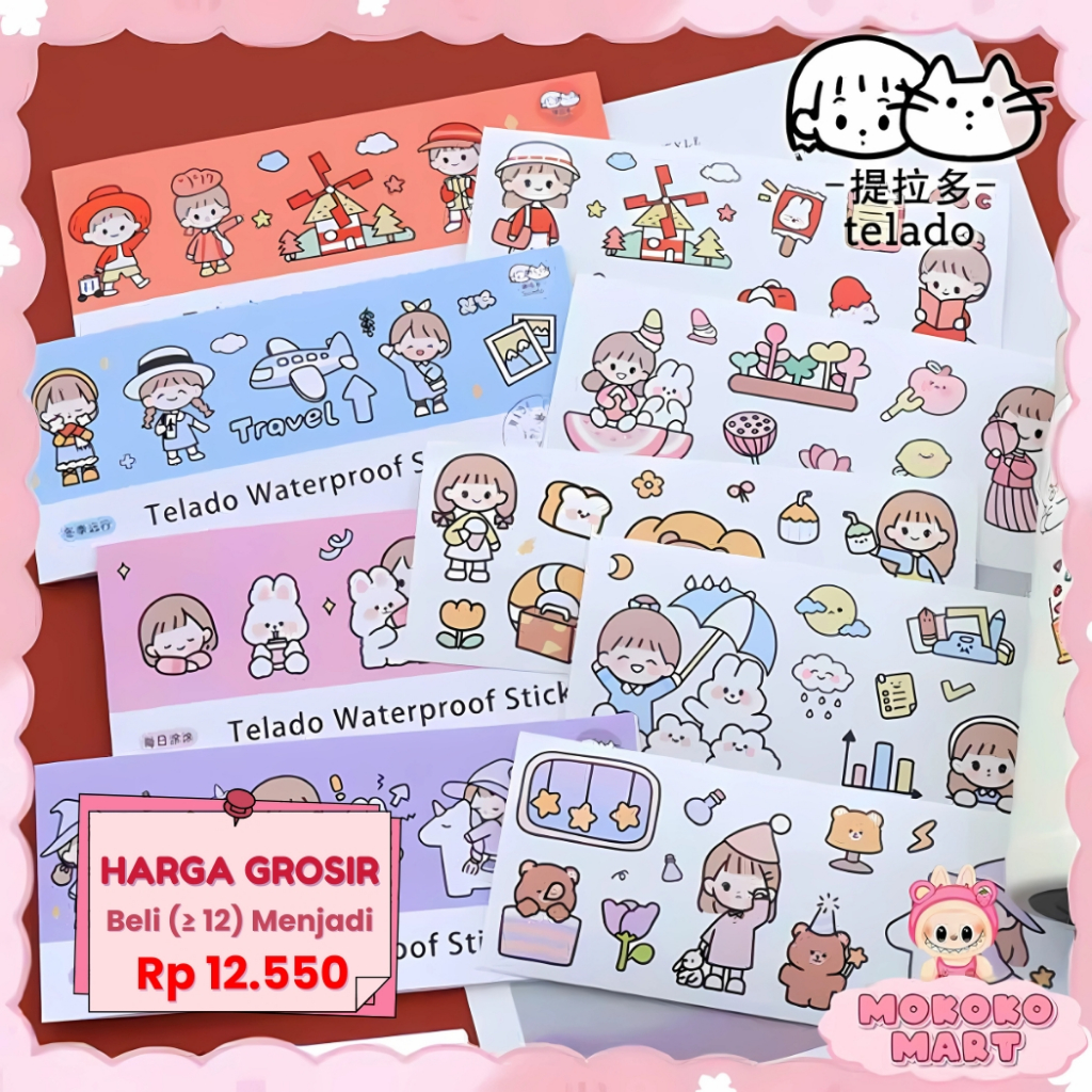 

MM Telado Waterproof Stiker/Sticker Aesthetic Dekorasi Buku Diary Lucu STIKER TUMBLR Mainan TLD06