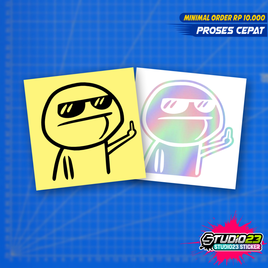 

Stiker Meme fckyou Berkacamata Keren Cutting Stiker