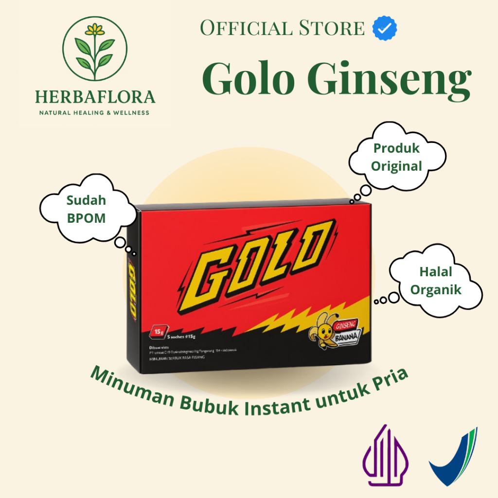 

Minuman Serbuk Rasa Pisang & Madu - Golo Original - 1 box isi 5 saset - Minuman Berenergi