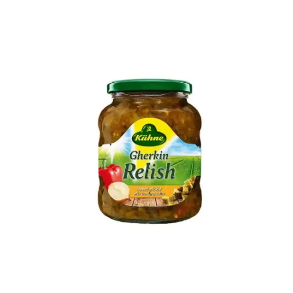 

Kühne Gherkin Relish Sweet Pickled 370ml adalah campuran potongan gherkin segar yang diasinkan dengan rasa manis dan asam seimbang, menghasilkan cita rasa khas yang segar dan lezat