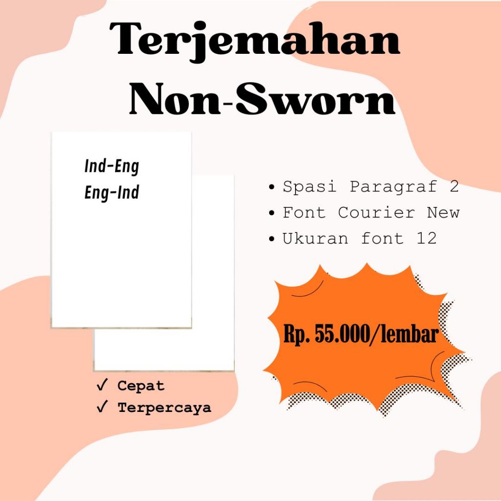 

JASA PENERJEMAH - Terjemahan Non-Sworn Indonesia - Inggris/Inggris - Indonesia