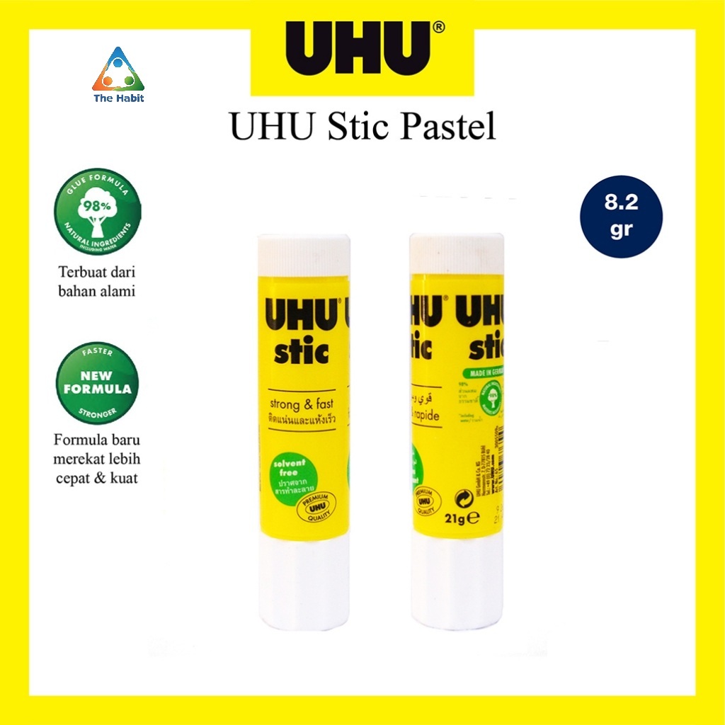 

(The Habit) Lem UHU Stick 8.2 Gram Kecil / Lem Kertas / Lem Stik Putar / Original Made In Germany