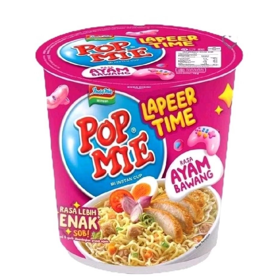 

Pop Mie Lapeer Time Mi Instan Cup Rasa Ayam Bawang isi 75 gram