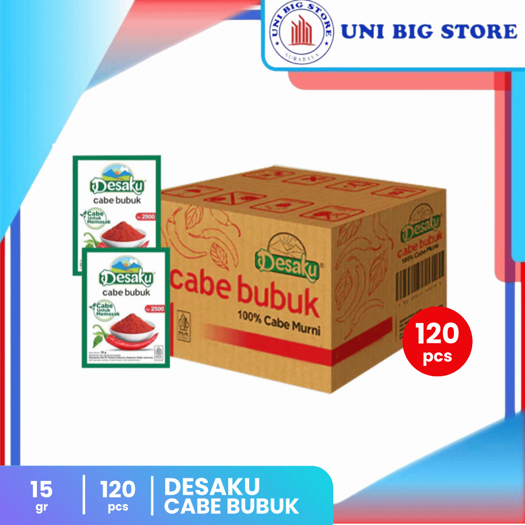 

Desaku Cabe Bubuk Cabai 15 gr x 120 pcs Chili Powder DUS