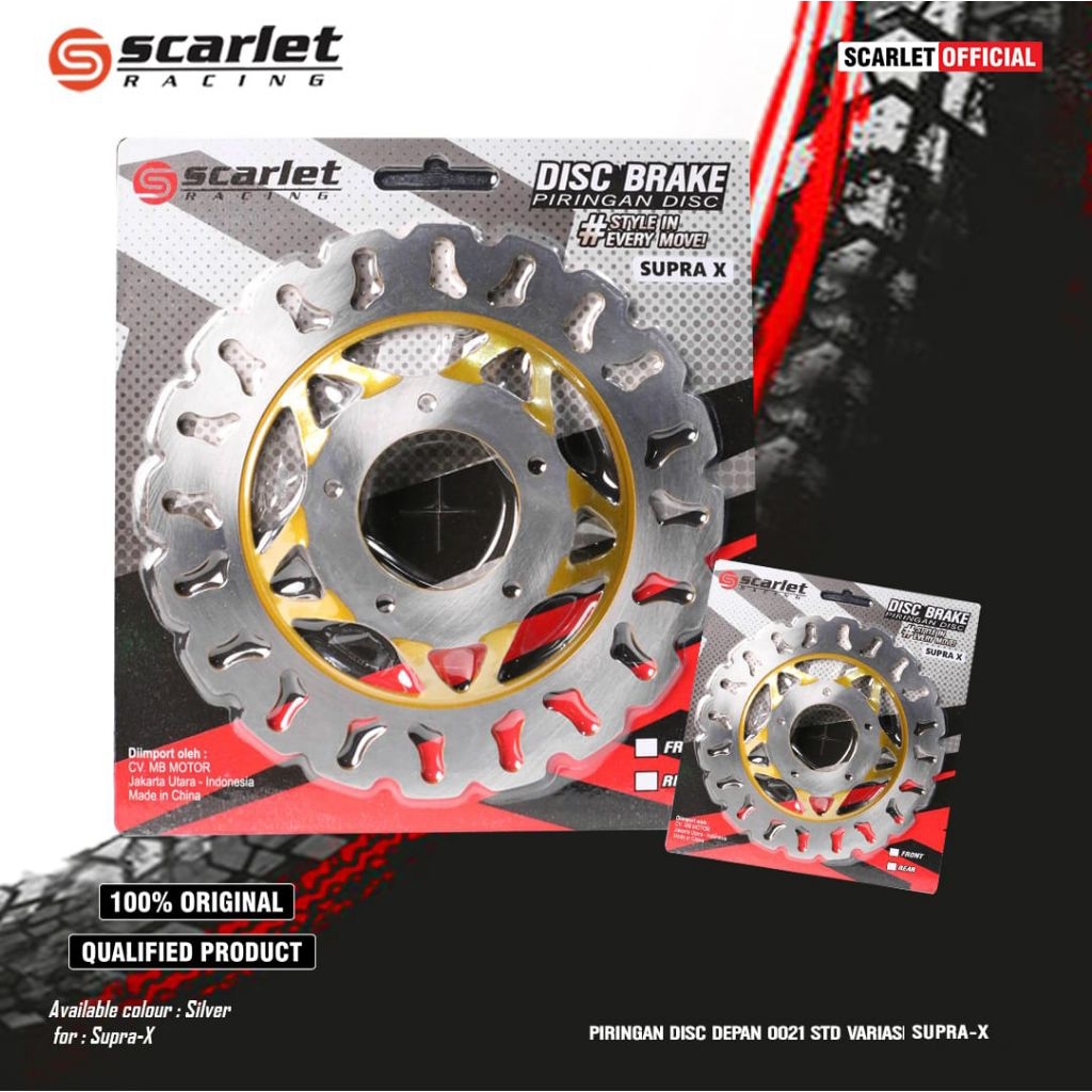 PIRINGAN CAKRAM DEPAN SCARLET UKURAN STANDAR VARIASI BUAT MOTOR BEAT/VARIO/KHARISMA/JUPITER MX/JUP Z